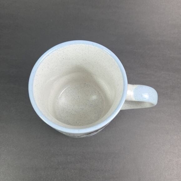 Galveston Island Speckled Stoneware Coffee Mug Cup 10 oz Blue Embossed Sailboat - Picture 8 of 9